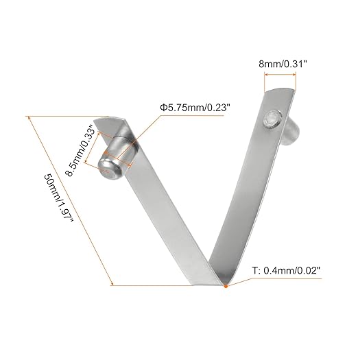 HARFINGTON 30pcs Double Button Kayak Paddle Snap Spring Clip 5.75x8.5x50mm 65Mn Spring Steel V-Shaped Solid Lift Telescopic Locking Tube Pole Clips for Tent Umbrella Camping