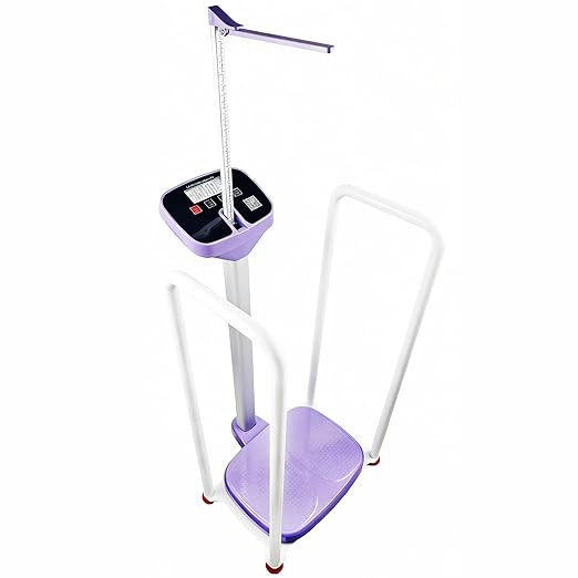 Armrest Electronic Medical Height and Weight Scale,20" L x 12" W x34 H, Up to 420lb Weight Capacity, 75” Height Measurement, LCD Display, USB Charging, Temperature Display (Lavender Purple)