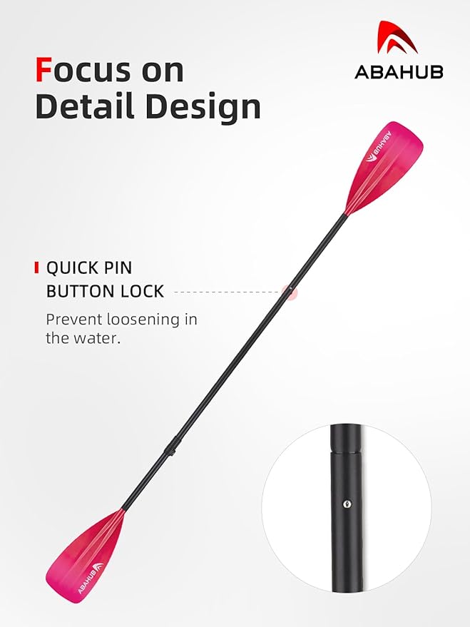 Abahub SUP Paddle - 3 Piece Adjustable Paddles - Lightweight Stand-up Paddle Oars for Paddleboard, Adjustable Aluminum Alloy Shaft 68" - 84", Black/Blue/Green/Orange/Red/Yellow Plastic Nylon Blade