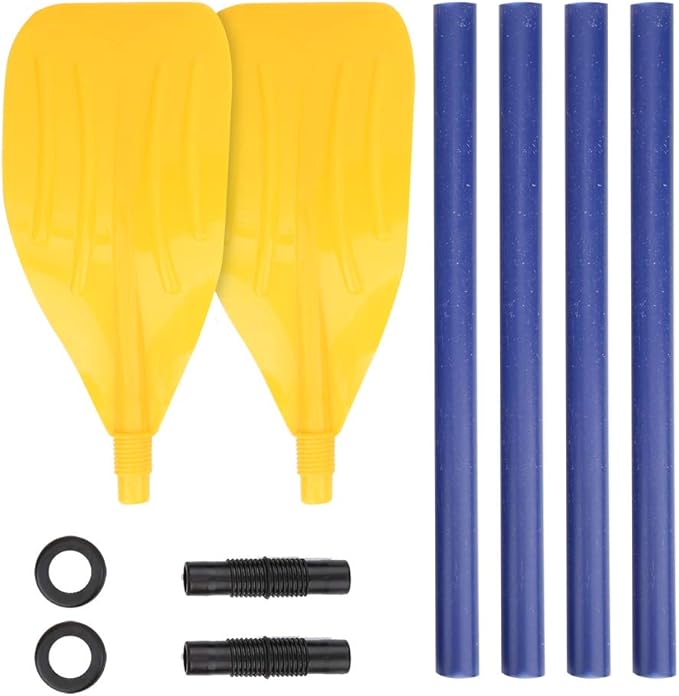 Kayak Paddles, Detachable Canoe Oars Inflatable Boat PVC Adjustable Fishing Water Sports Accessory Safety Paddleboard Blade for Recreational Kayaking Rubber Dinghy Boating Outdoor Lifeboats Rafting