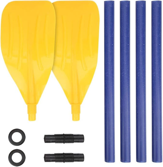 Kayak Paddles, Detachable Canoe Oars Inflatable Boat PVC Adjustable Fishing Water Sports Accessory Safety Paddleboard Blade for Recreational Kayaking Rubber Dinghy Boating Outdoor Lifeboats Rafting