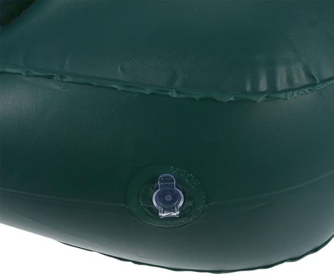 Housoutil Inflatable Boat Seat Cushion, 2PCS PVC Kayak Boat Seat Cushion for Canoeing, Camping, Foldable Design, Dark Green, 16.92 X 12.59 X 3.93 Inch