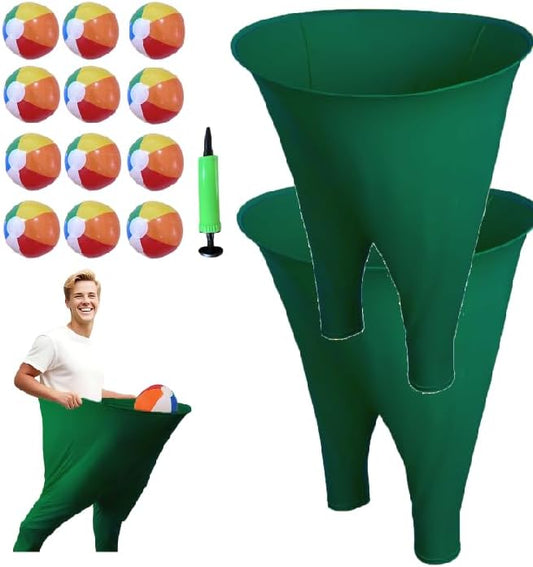 Granny Pants Yard Game Sets(2Pcs), Granny Pants Outdoor Games for Adults and Family, Party Field Day Games with 12 Bouncy Balls, More Balls for Backyard Park Beach