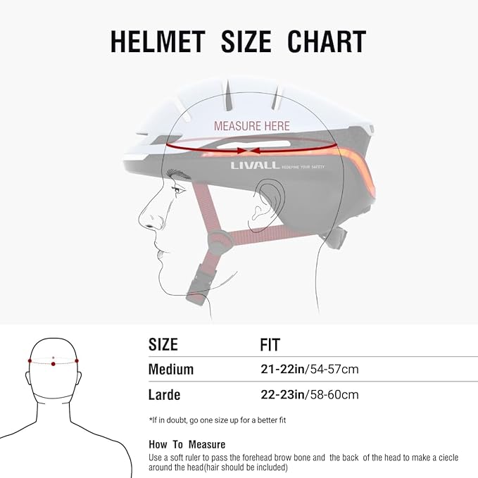 LIVALL EVO21 Smart Bike Helmet with Light, Smart Helmet with Wide-Angle Light | Turn Signals | Brake Warning Light | Fall Detection, Bike Helmets for Men Women, Bicycle Helmet for Urban Commuter