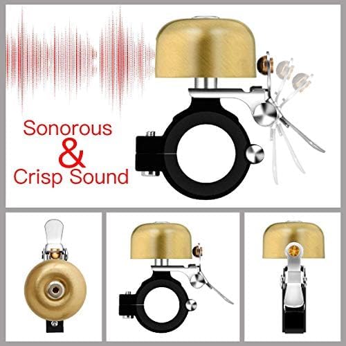 Greallthy Bike Bell Classic Brass Bicycle Bell,Bike Bells for Adults Kids,Loud Sound Bells Fit for 0.87-1.25in/22.2-31.8mm Bicycle Handlebars,Road Mountain Bike Accessories.