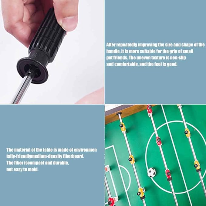 Saycker Table Foosball, Mini Football Table Soccer Tabletops Wood Football Table Top w/Footballs, Game Accessories for Kids Adults Family Night Parties Entertainment