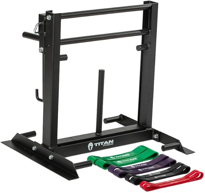 Titan Fitness Vice Grip Trainer, 2-in-1 Double & Single Hand Grip & Forearm Strengthener, Band & Plate-Loadable Workout Equipment, Adjustable Resistance Hand Gripper Strengthener