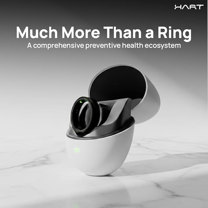 HART Smart Ring - Health & Fitness Tracker for Men & Women, 8+ Day Battery, Tracks Heart Rate, Stress, Activity, Weight Loss Buy Sizing Kit, Wearable Ring for Women Daily Routine, Sleep Tracker