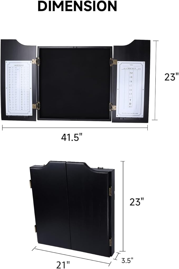 GSE Games & Sports Expert Professional Solid Wood Classic Official Size Dartboard Cabinet with Dart Scoreboard for Game Room. Dartboard & Darts Not Included