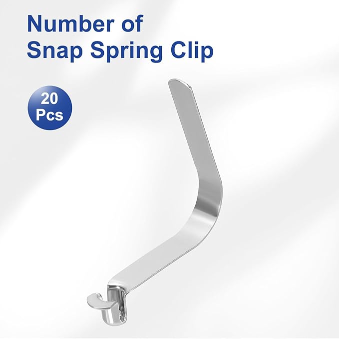 HARFINGTON Single Button Kayak Paddle Snap Spring Clip Spring Steel V-Shaped Hollow Lift Telescopic Locking Tube Pole Clips for Tent Umbrella Camping