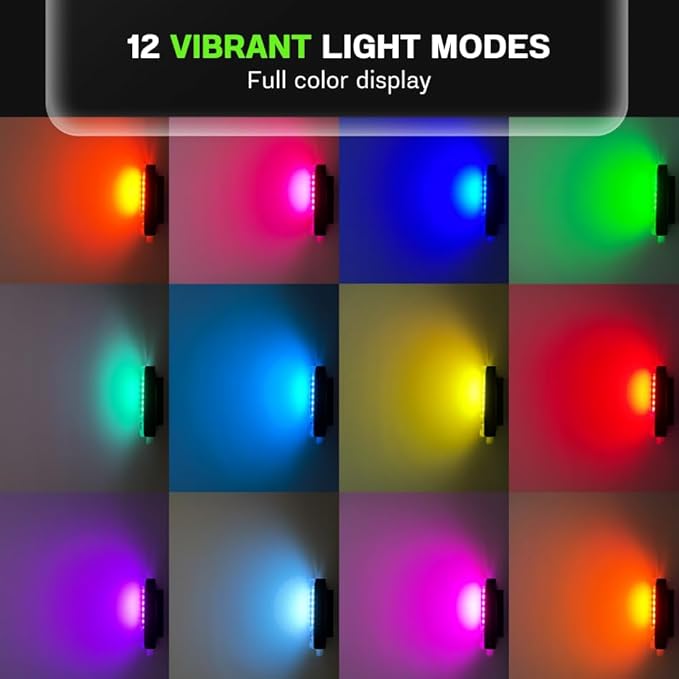 SpectraFLUX™ Ultra-Bright Color-Changing Safety Light/Bike Taillight, Seatpost or Helmet Mounting, USB Rechargeable (250 Lumens, 12 Modes)