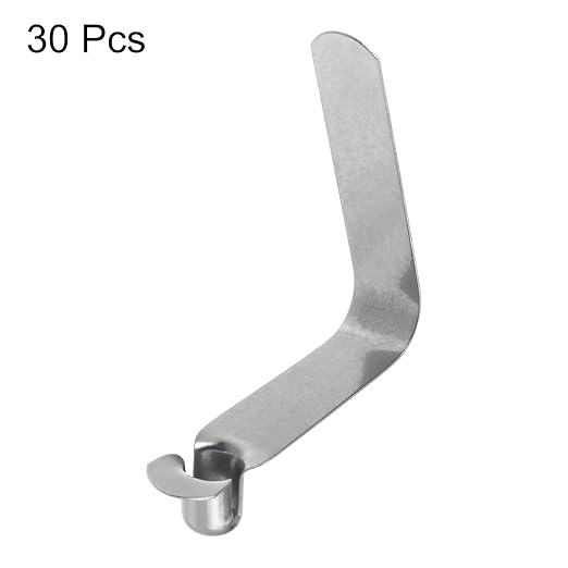 HARFINGTON 30pcs Single Button Kayak Paddle Snap Spring Clip 8x10x42mm 65Mn Spring Steel V-Shaped Hollow Lift Telescopic Locking Tube Pole Clips for Tent Umbrella Camping