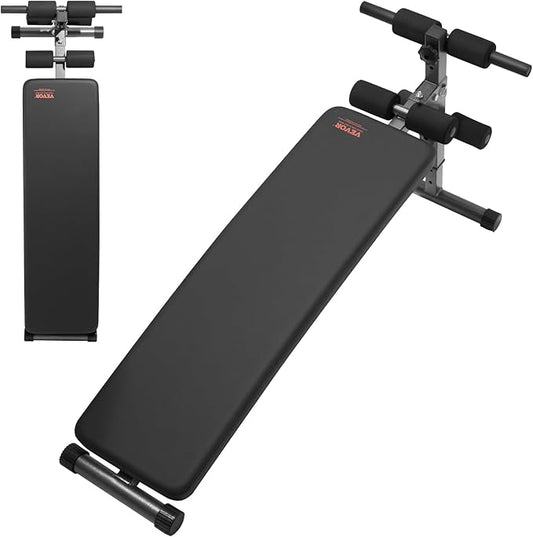 VEVOR Sit Up Bench, Decline Ab Bench with Reverse Crunch Handle, Adjustable Height Setting, Heavy Duty Steel, 500/600/1000 Lbs Capacity for Home Gym Workouts, Strength Training, Full Body Muscles