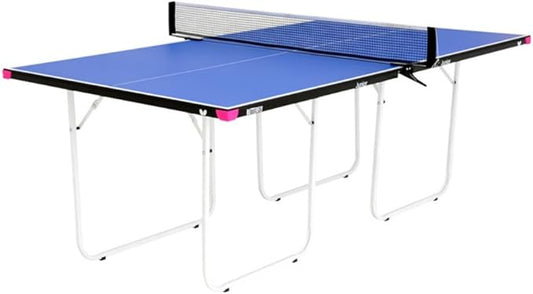 Butterfly Junior Ping Pong Table - 3/4 Size Table Tennis Table - Space Saver Game Table for Game Room - Regulation Height Ping Pong Table - Sturdy Frame - Ships Assembled with Net