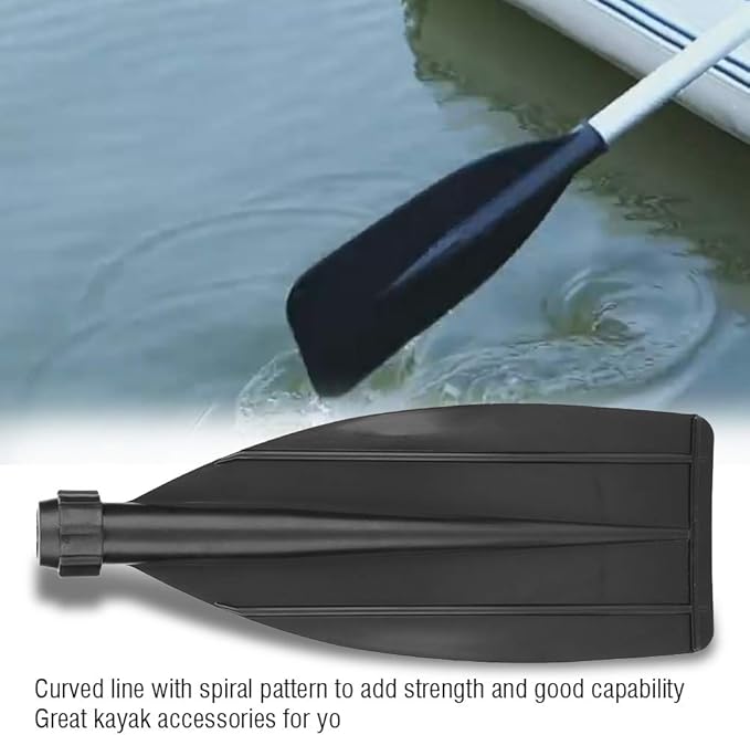 Qiilu Kayak Paddle Replacement Blade, 1 Pair Kayak Canoe Paddle Blade Leaf Oar Replacement Accessories Black
