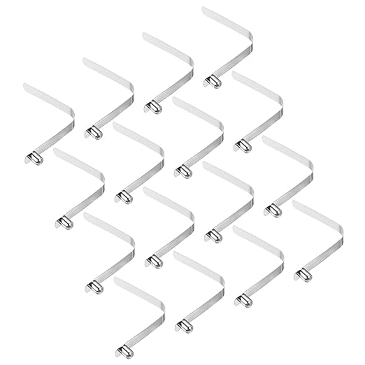 PATIKIL 9.5x7.5mm Kayak Paddle Snaps, 16 Pack Tent Pole Clips Steel V Shaped Single Pin Push Button Spring Clips Lock Tube Pole Clips for Camping Awning