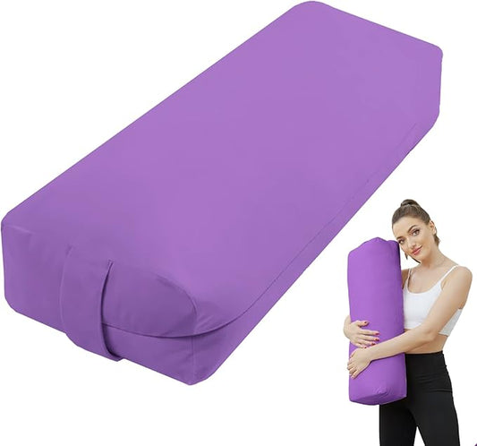 Rectangular Yoga Bolster Pillow, Meditation Pillow for Yin & Restorative Yoga, Filled with Wasted Sponge