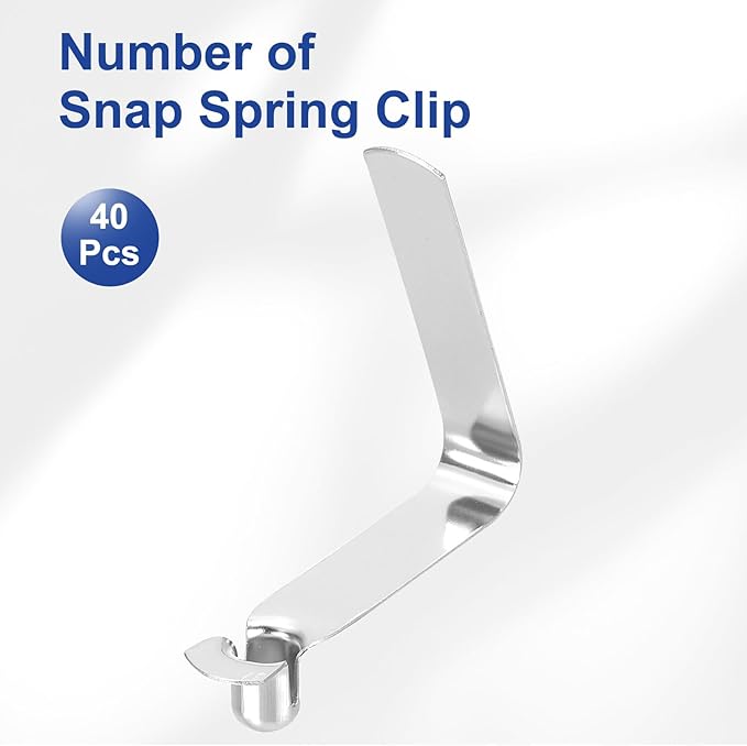 HARFINGTON Single Button Kayak Paddle Snap Spring Clip Spring Steel V-Shaped Hollow Lift Telescopic Locking Tube Pole Clips for Tent Camping