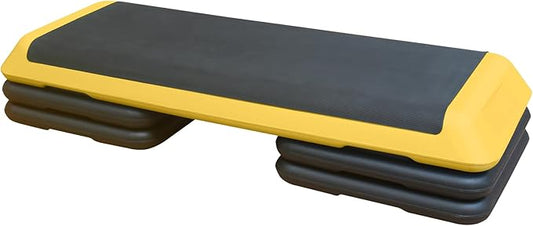 43'' Exercise Aerobic Step Platform, Adjustable Fitness Stepper with 4 Stackable Risers, Aerobics Stepper Workout Stepper for Home Gym Cardio Strength & Training