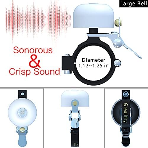 Greallthy Bike Bell Classic Brass Bicycle Bell,Bike Bells for Adults Kids,Loud Sound Bells Fit for 0.87-1.25in/22.2-31.8mm Bicycle Handlebars,Road Mountain Bike Accessories.