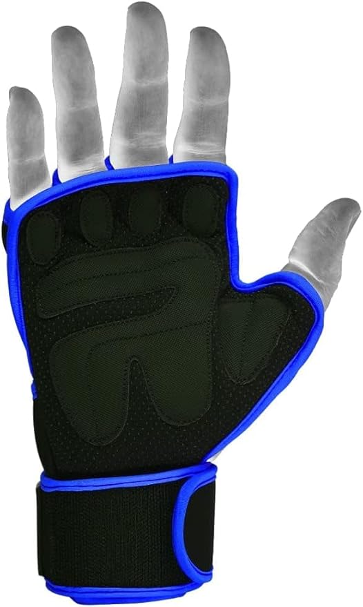 MRX BOXING & FITNESS Workout Gloves for Men and Women Ventilated Weight Lifting Gloves with Wrist Wraps Sticky Palm Protection with Extra Grip Gym Gloves for Exercise Pull Ups, Cross Training