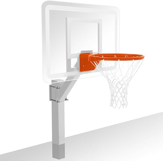 PROGOAL Aluminum Shot and Dunk Poolside Basketball Hoop - In Ground Removable Rust-Resistant Adjustable Height Pool Basketball Game System with Clear Backboard 1/2 Springs Rim and Three Balls
