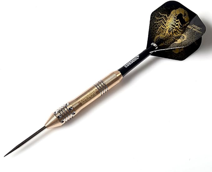 CUESOUL Steel Tip Darts Set 20/22/24 Grams with Deluxe PU Darts case-Black Scorpion Series