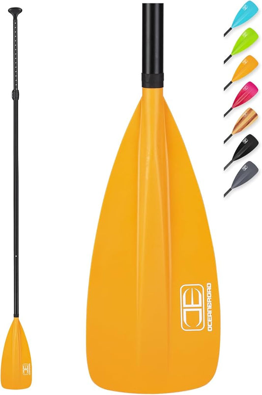 OCEANBROAD SUP Paddle - Adjustable Stand-Up Paddle for Paddleboard Kayak, Adjustable Aluminum Alloy Shaft with Reinforced Nylon Blades