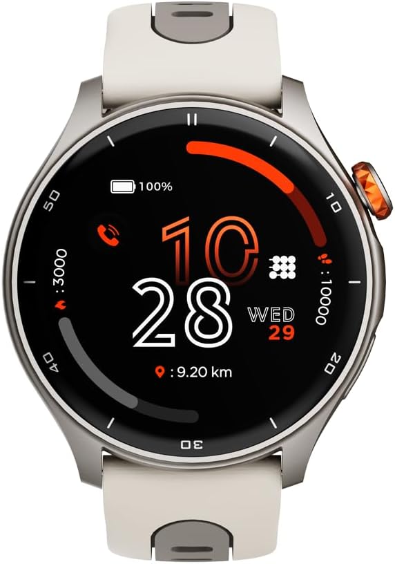 Cubitt Aura Pro Smartwatch/Fitness Tracker with 1.43" Touch AMOLED Screen, Bluetooth Call, Built in GPS, 60+ Sports, Blood Oxygen, Heart Rate, Stress/Sleep Monitor, Waterproof, Step Counter, Compass