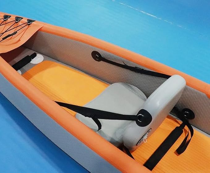 Inflatable Kayak Seat With Back Support And Adjustable Strap, Comfortable Thickened Sup Kayak Seats, Paddle Board Seat For Inflatable Boards Canoe Fishing Boat, Orange