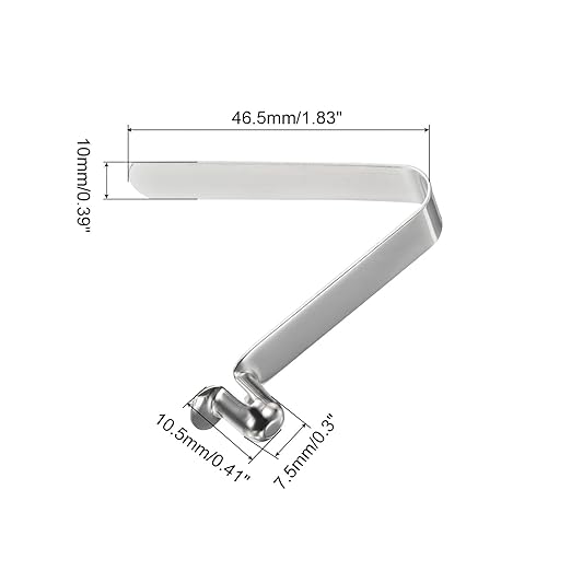 PATIKIL 10.5x7.5mm Kayak Paddle Snaps, 10 Pack Tent Pole Clips Steel V Shaped Single Pin Push Button Spring Clips Lock Tube Pole Clips for Camping Awning