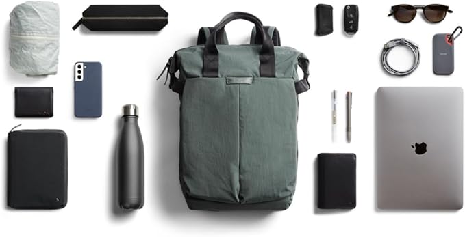 Bellroy Tokyo Totepack, water-resistant woven convertible backpack and tote bag - Everglade