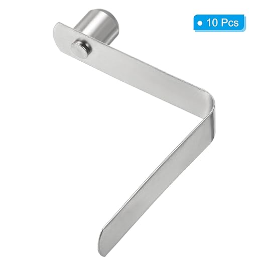 PATIKIL 11x9mm Kayak Paddle Snaps, 10 Pack Tent Pole Clips Steel V Shaped Single Pin Push Button Spring Clips Lock Tube Pole Clips for Camping Awning