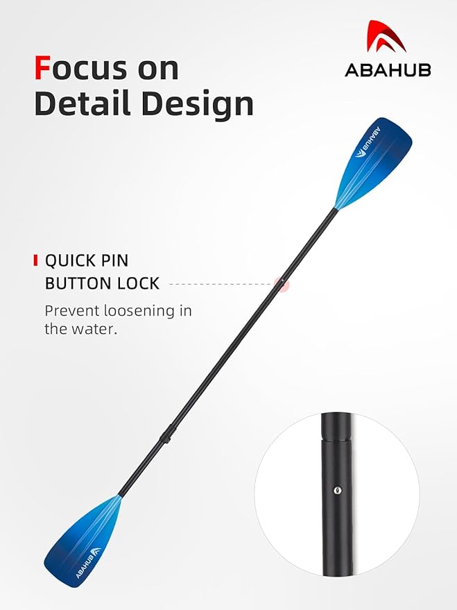 Abahub SUP Paddle - 3 Piece Adjustable Paddles - Lightweight Stand-up Paddle Oars for Paddleboard, Adjustable Aluminum Alloy Shaft 68" - 84", Black/Blue/Green/Orange/Red/Yellow Plastic Nylon Blade