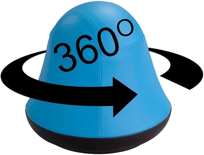 Safco Runtz Swivel Ball Chair for Kids, Anti-Burst, Exercise Ball Chair, 360° Rotation, Supports Movement, Better Posture and Balance, Blue