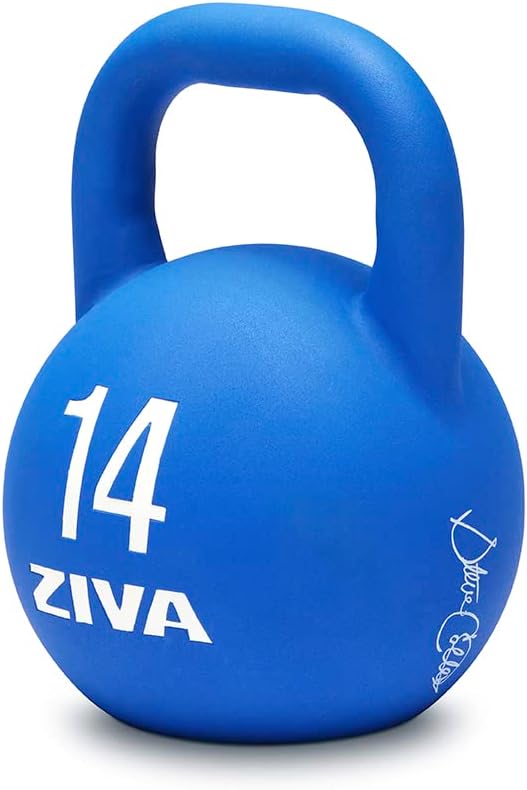 ZIVA Steve Cotter Signature Steel Competition Kettlebells - Hard-Wearing Crack-Resistant Powder Surface Coating, 34mm Steel Handle with Non-Slip Super Textured Powder Coating Grip - Avail 6kg - 32kg