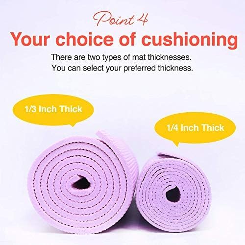 Yoga Mat with Carry Strap for Yoga Pilates Fitness and Floor Workout at Home and Gym Non-slip 9 colors