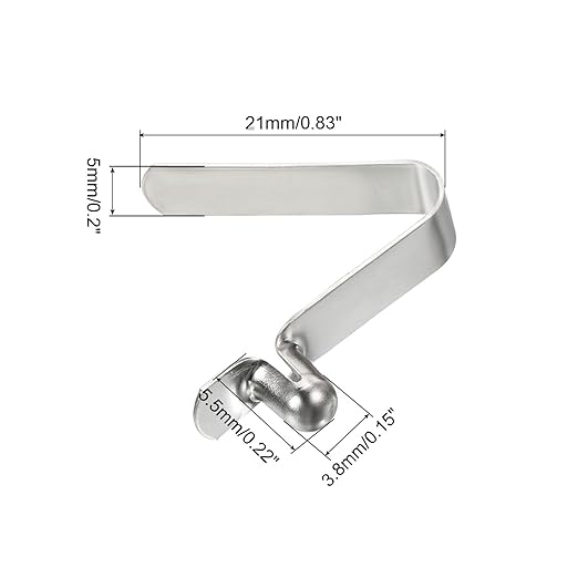 PATIKIL 5.5x3.8mm Kayak Paddle Snaps, 16 Pack Tent Pole Clips Steel V Shaped Single Pin Push Button Spring Clips Lock Tube Pole Clips for Camping Awning