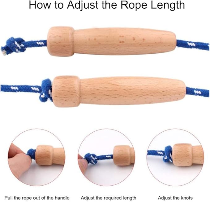 8.8 Feet Jump Rope for Women Men Kids Wooden Handle Jumping Ropes