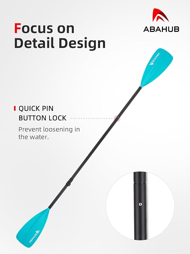 Abahub SUP Paddle - 3 Piece Adjustable Paddles - Lightweight Stand-up Paddle Oars for Paddleboard, Adjustable Aluminum Alloy Shaft 68" - 84", Black/Blue/Green/Orange/Red/Yellow Plastic Nylon Blade