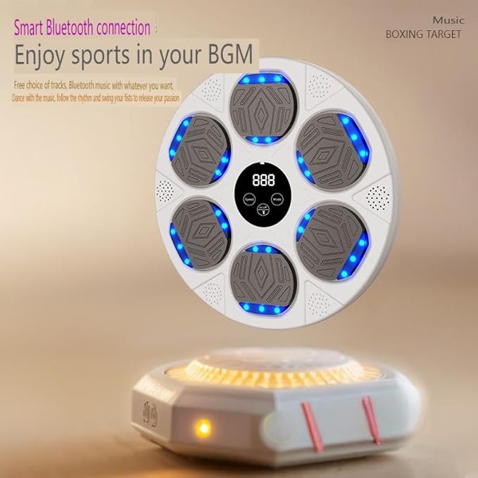 Music Boxing Machine with Two Pairs of Gloves, Upgraded Smart Bluetooth Music Boxing Parent-Child Games, Stress Relief Wall-Mounted Exercise Equipment for Home