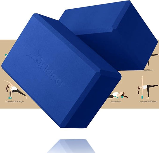 Trideer 9"x6"x3" Yoga Blocks, High Density EVA Foam Blocks 2 Pack, Supportive, Lightweight & Odor Resistant, Yoga Essentials and Accessories for Yogi & Yogini