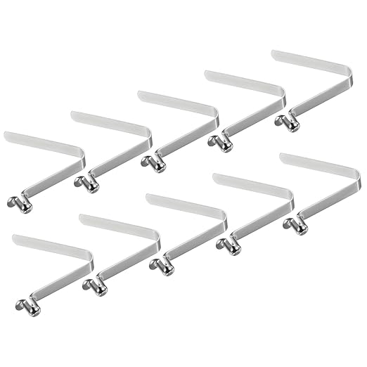 PATIKIL 10.5x7.5mm Kayak Paddle Snaps, 10 Pack Tent Pole Clips Steel V Shaped Single Pin Push Button Spring Clips Lock Tube Pole Clips for Camping Awning