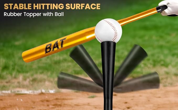 Baseball Batting Tee Set with Light Weight Aluminum Bat and Baseball - Hitting Tee - Baseball Tee - Batting Tees for Baseball - Hitting Tee for Baseball - Baseball Hitting Tee - Baseball Tee Set