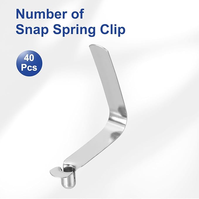 HARFINGTON Single Button Kayak Paddle Snap Spring Clip Spring Steel V-Shaped Hollow Lift Telescopic Locking Tube Pole Clips for Tent Camping