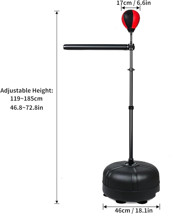 INNOLIFE Adjustable Boxing Bar, Punching Bag with 360 Reflex Bar, Boxing Speed Trainer for Adults, Youth, MMA