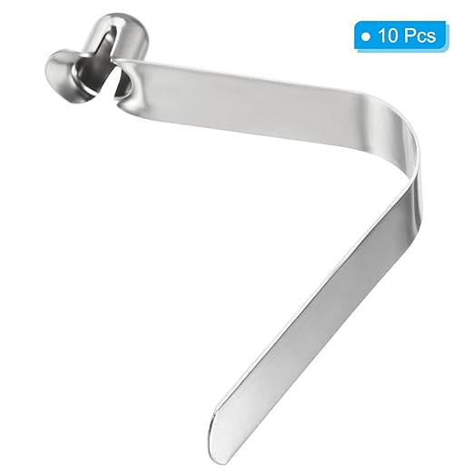 PATIKIL 10x8mm Kayak Paddle Snaps, 10 Pack Tent Pole Clips Steel V Shaped Single Pin Push Button Spring Clips Lock Tube Pole Clips for Camping Awning