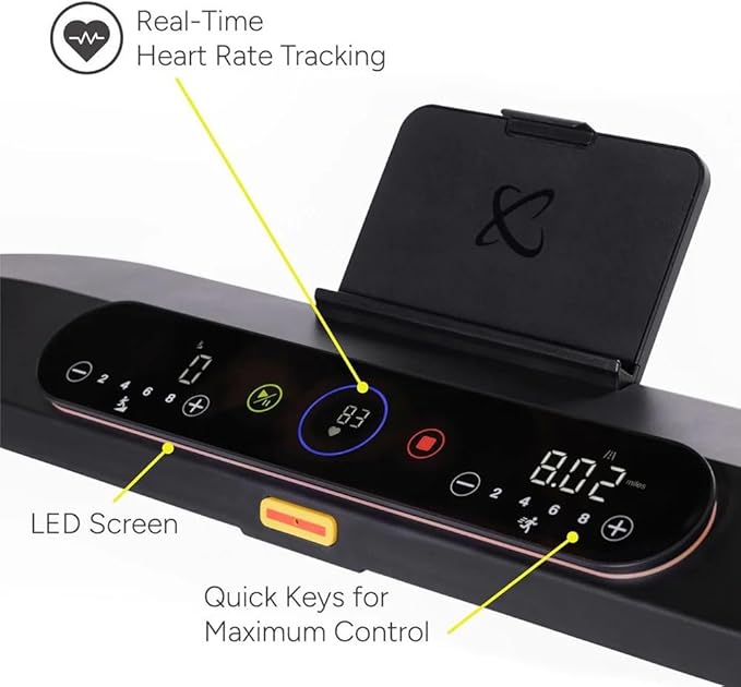 Centr RUNR Foldable Treadmill - Compact Home Design, 3.0 HP Motor, Cloud Cushion & Natural Stride Tech, Bluetooth Heart Rate, 10 mph Speed, 12% Incline, 300 lb Capacity