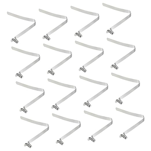 PATIKIL 11x6mm Kayak Paddle Snaps, 16 Pack Tent Pole Clips Steel V Shaped Single Pin Push Button Spring Clips Lock Tube Pole Clips for Camping Awning