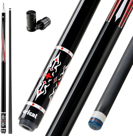CRICAL Carbon Fiber Pool Cue Stick 58" Billiard Cue Sticks Professional Low Deflection Pool Sticks with 3/8 * 8 Pin Joint and 12.5mm Tip